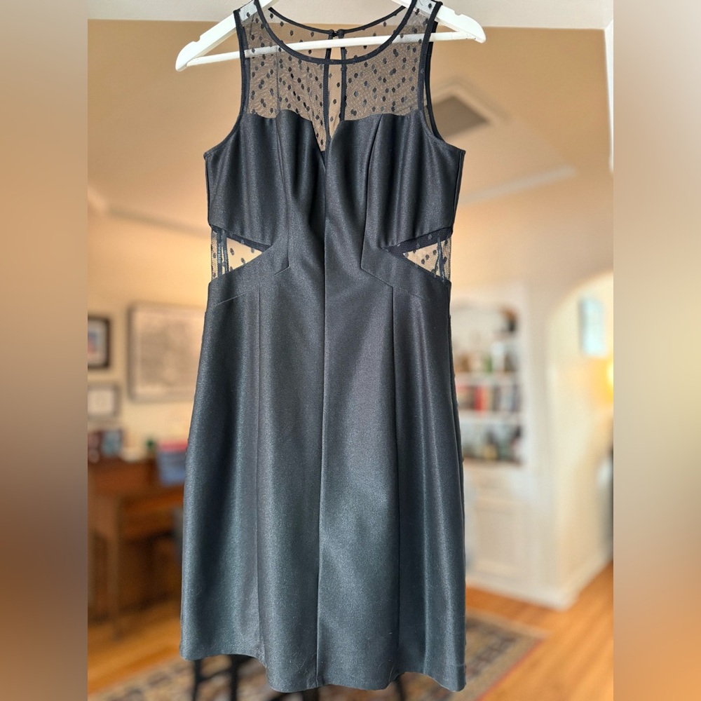 GUESS Black Cocktail Dress with Sheer Details